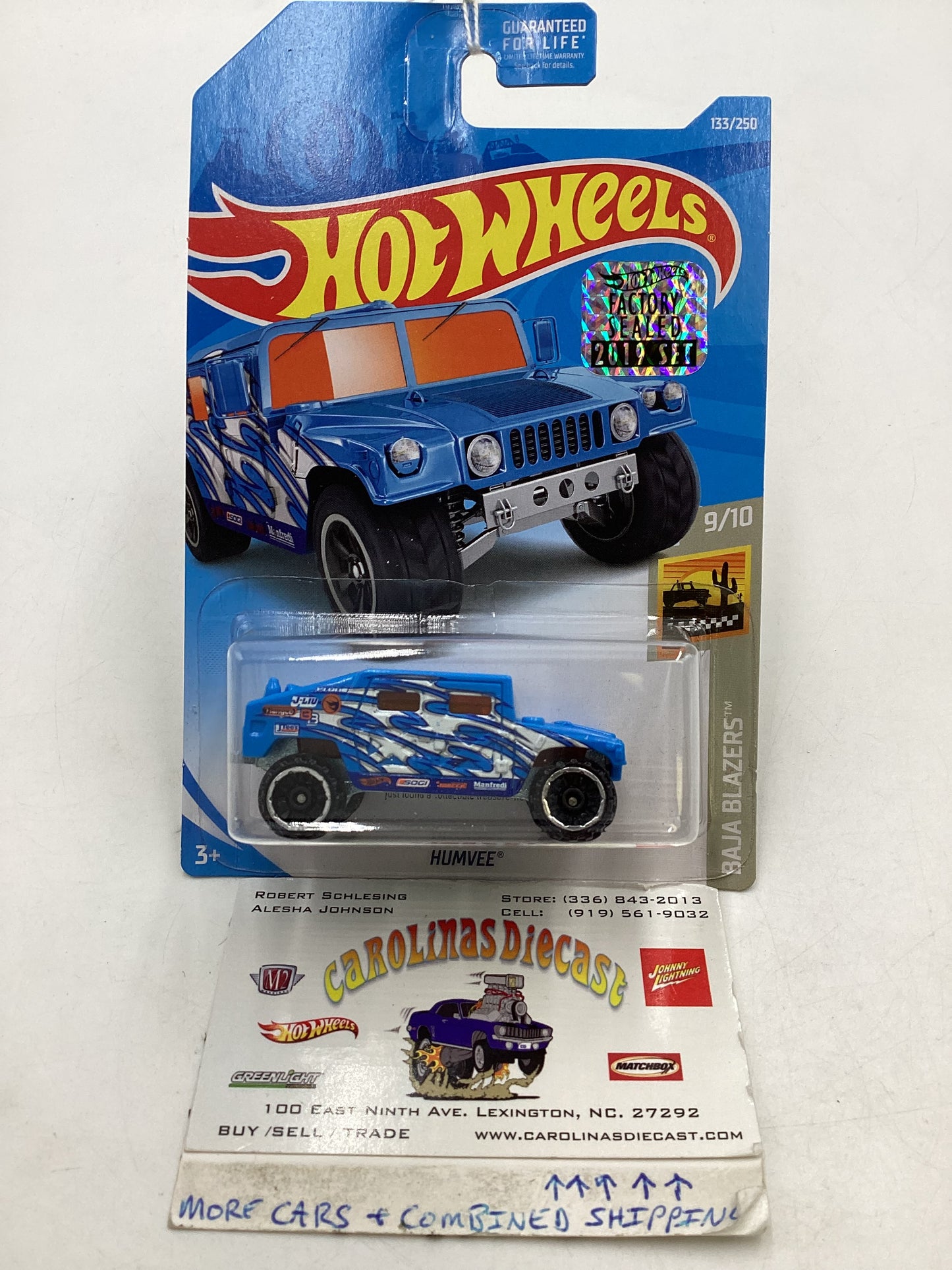 2019 HOT WHEELS  TREASURE HUNT #133 Factory Sealed Humvee Blue “Cracked Blister” 276G