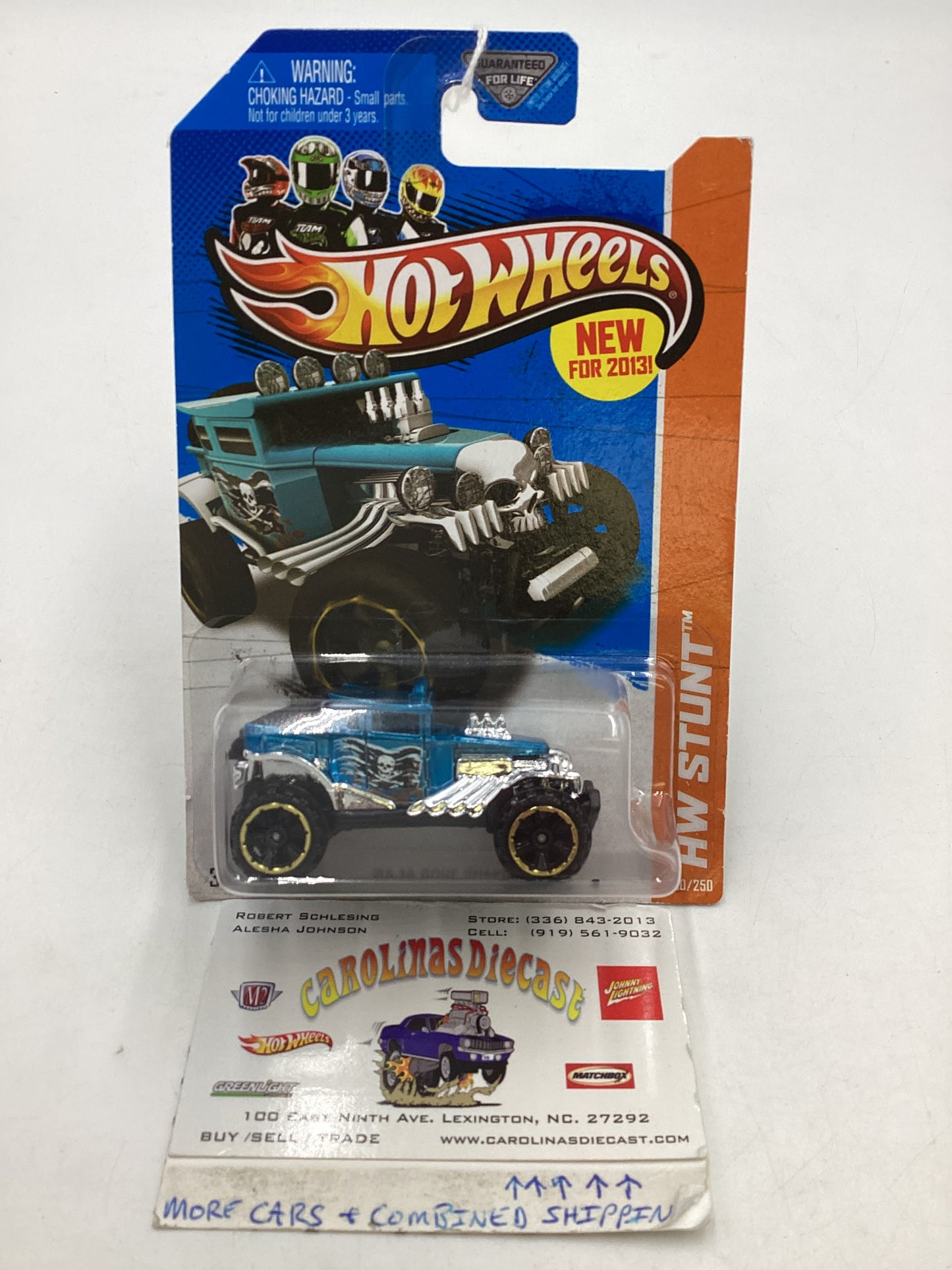 2013 Hot Wheels #90 Baja Bone Shaker Blue Black wheels 42C