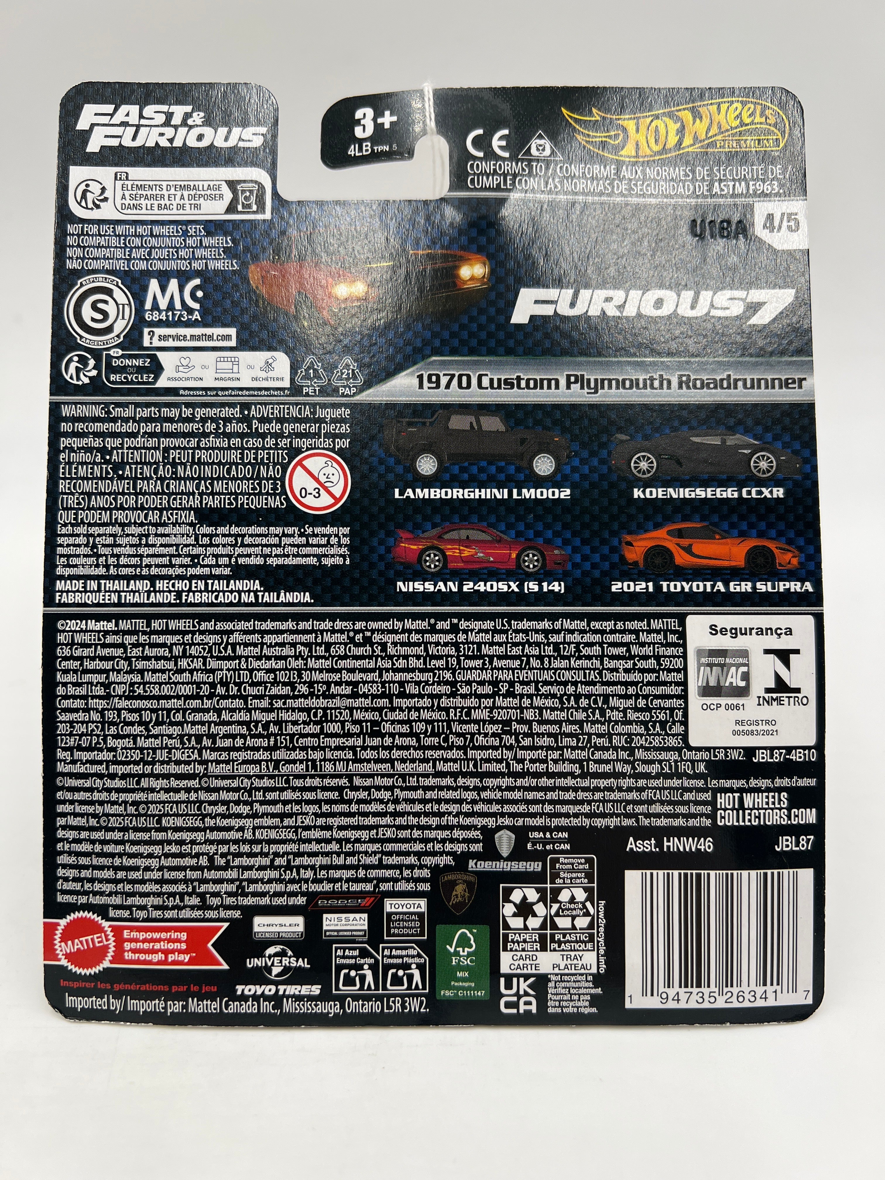 2025 Hot Wheels Premium Fast & Furious #4 1970 Custom Plymouth