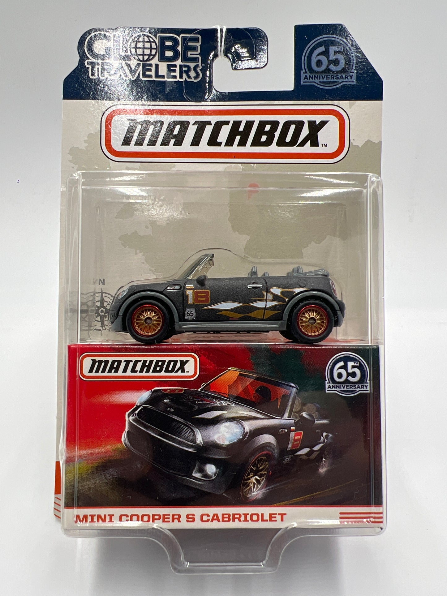 Matchbox 65th Anniversary Globe Travelers Mini Cooper S Cabrio Black 168N