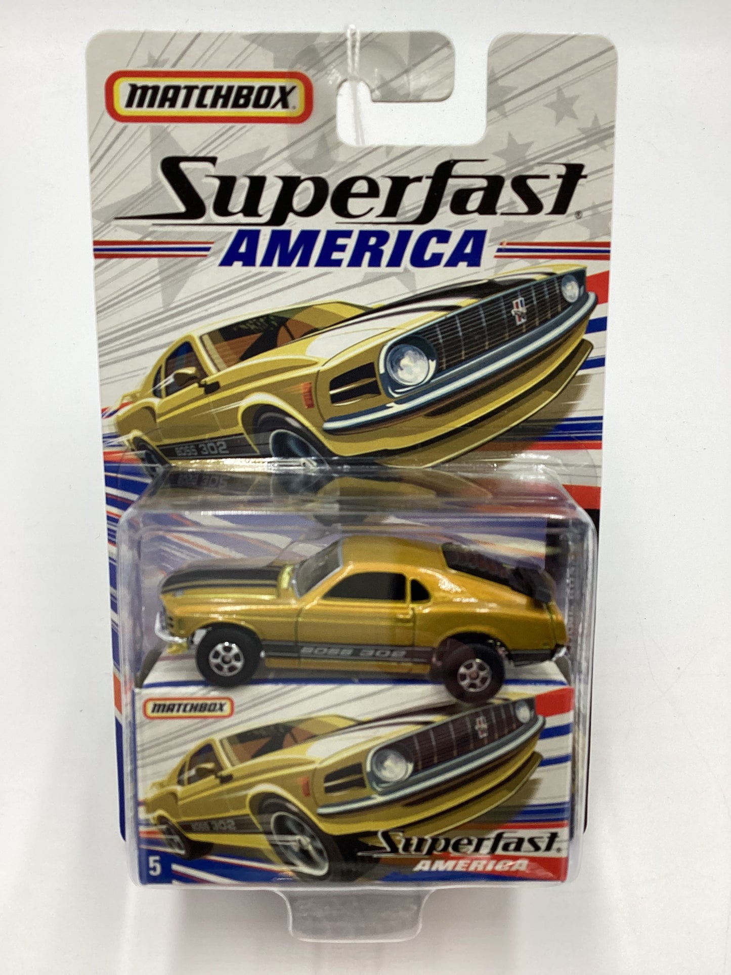 Matchbox Superfast America #5 1970 Ford Mustang Boss 302 Gold 173A