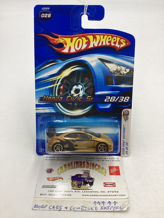 2006 Hot wheels #028 Gold Honda Civic Si 78A