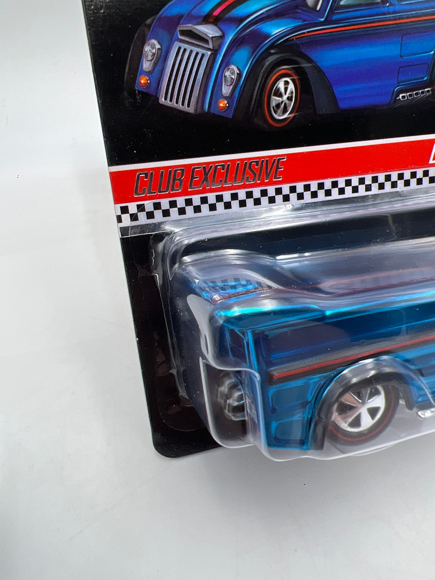 2014 Hot Wheels RLC Club Exclusive 2053/4000 Drag Dairy Blue W/Button & Protector