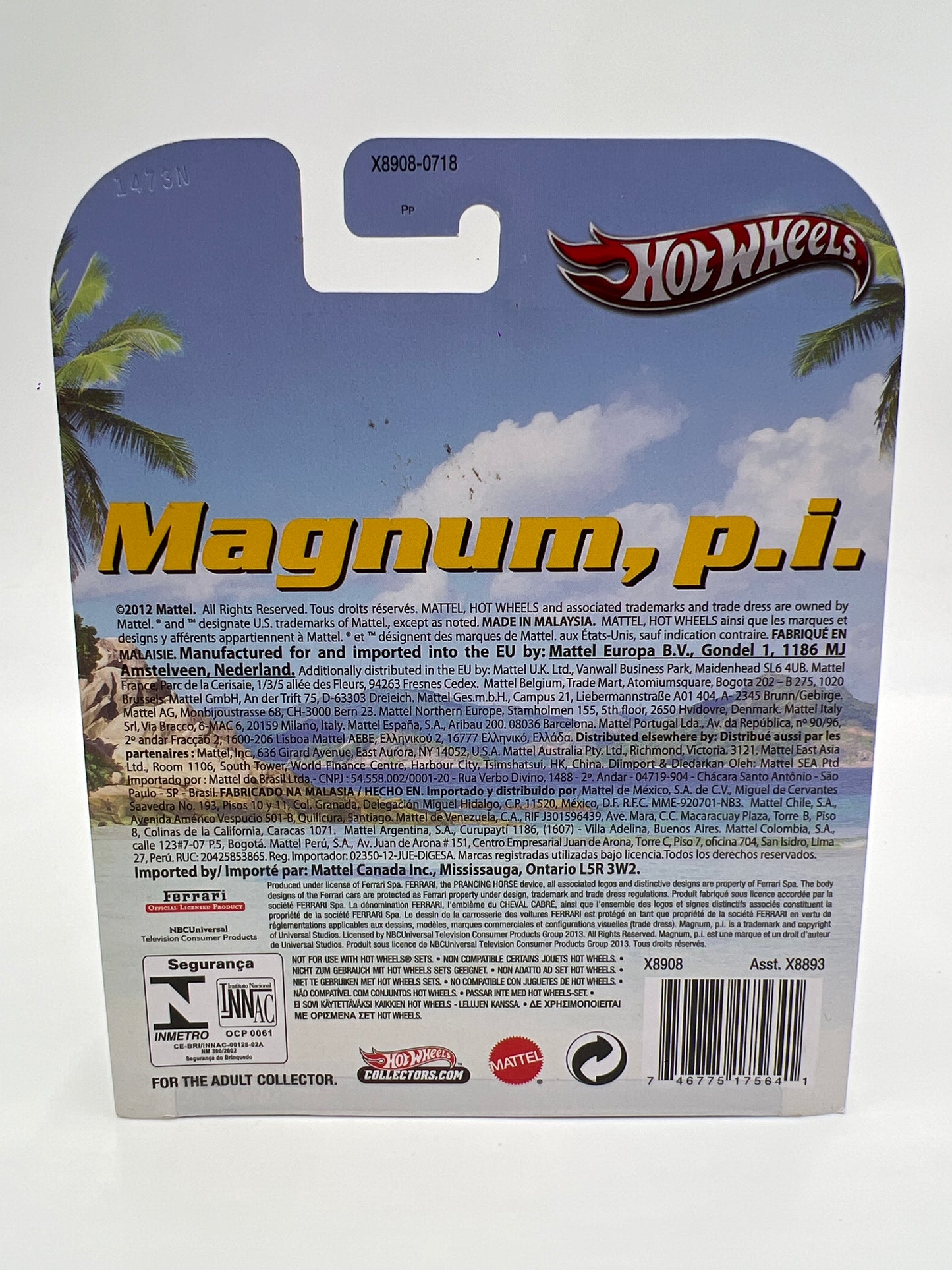 Hot Wheels Premium Retro Entertainment Magnum PI Ferrari 308 GTS QV Red W/Protector