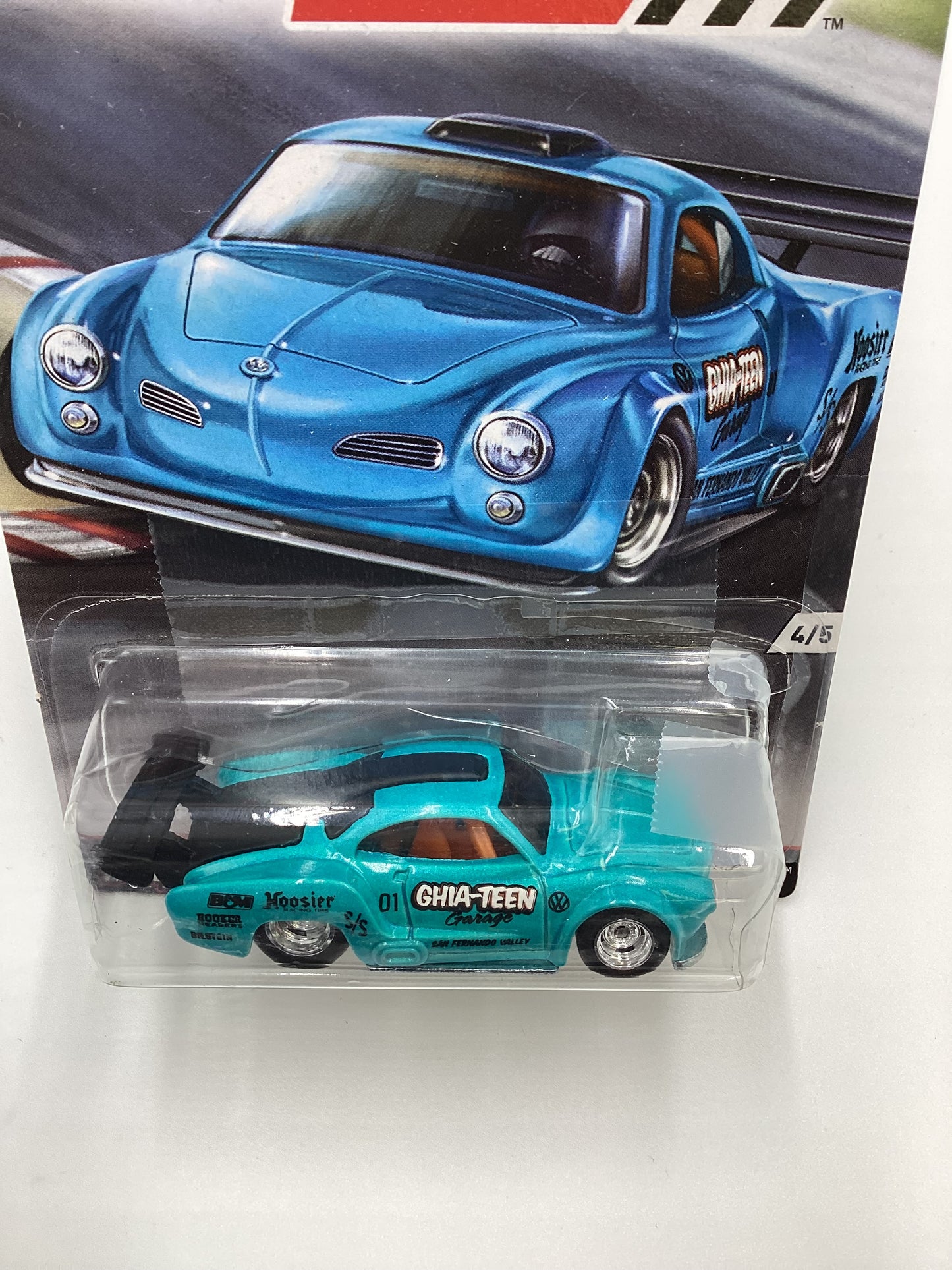 Hot Wheels Track Day #4 Volkswagen Karmann Ghia *Cracked Blister* 245M