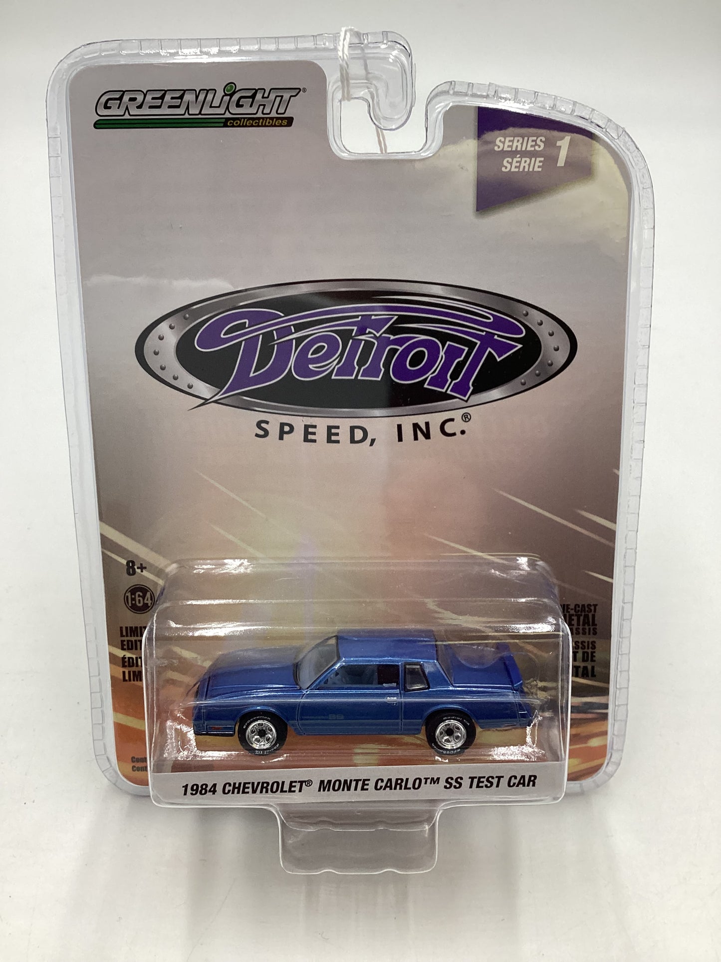 Greenlight Detroit Speed Series 1 1984 Chevrolet Monte Carlo SS Test Car Blue