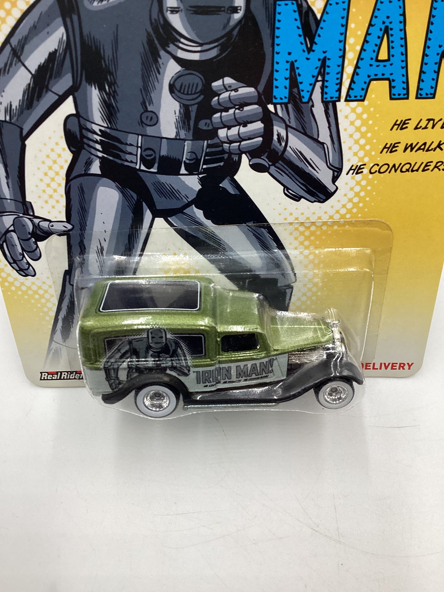 Hot wheels Pop Culture Marvel Iron Man 34 Dodge Delivery Green 272A