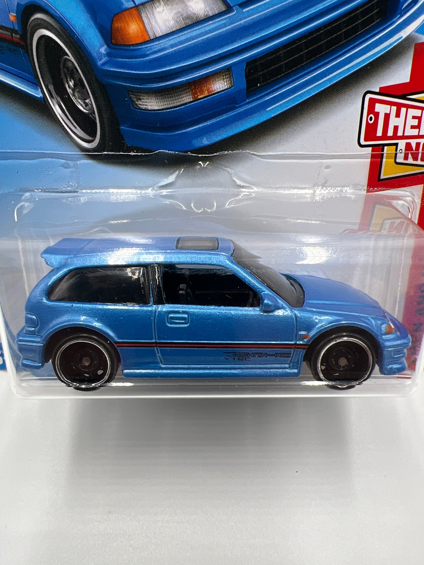 2018 Hot Wheels Kmart Exclusive 90 Honda Civic EF Blue W/Protector Small Vein Top Right