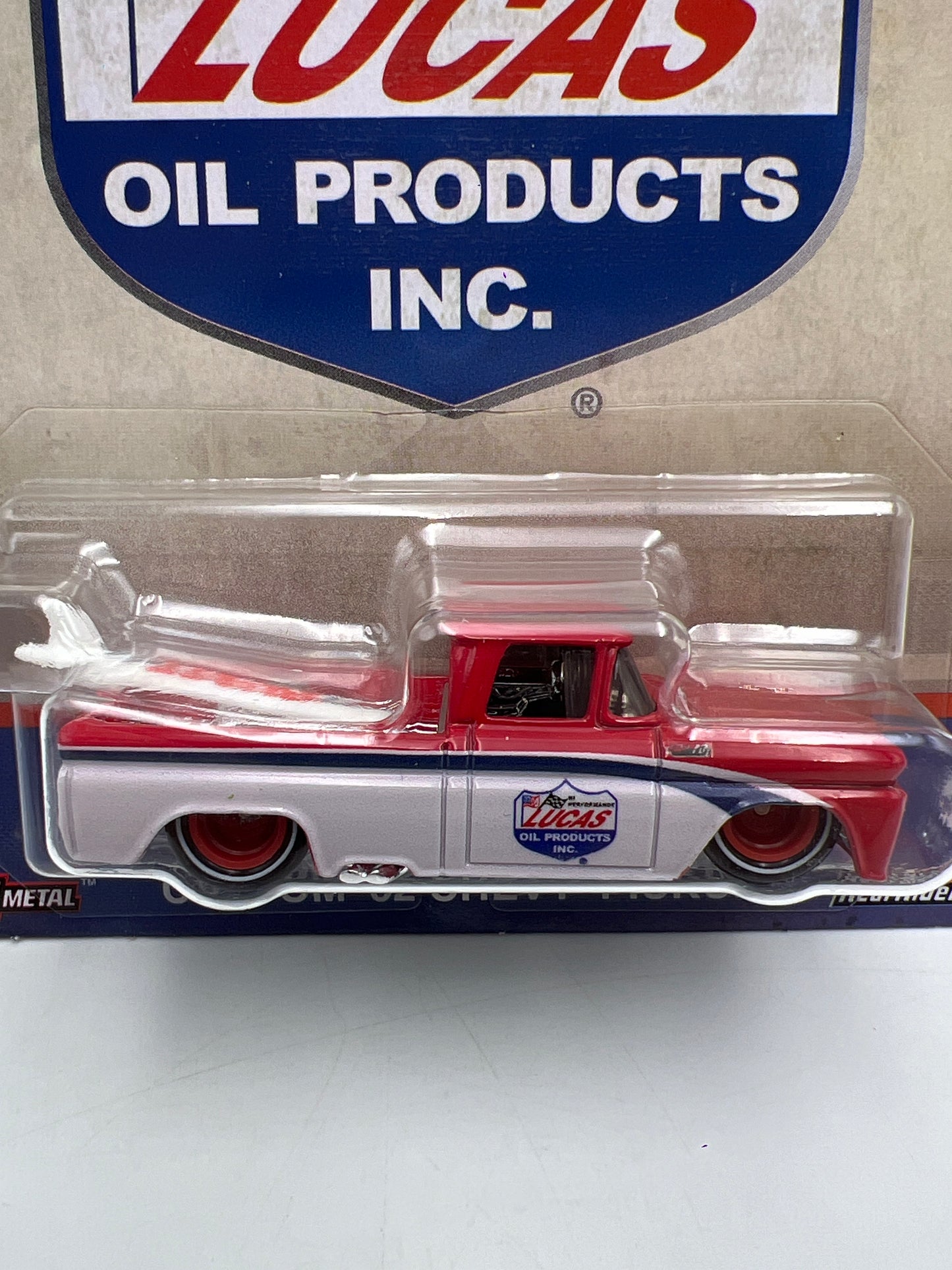Hot Wheels Premium Vintage Oil #2 Lucas Oil Custom 62 Chevy Pickup W/Protector