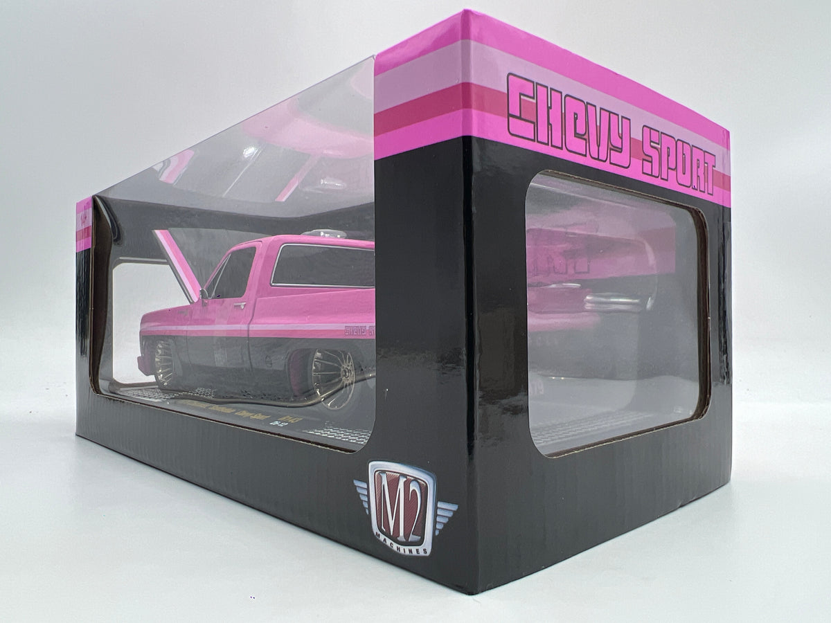 2026 M2 Machines 1/24 R143 1979 Chevrolet Scottsdale Chevy Sport Pink/Black