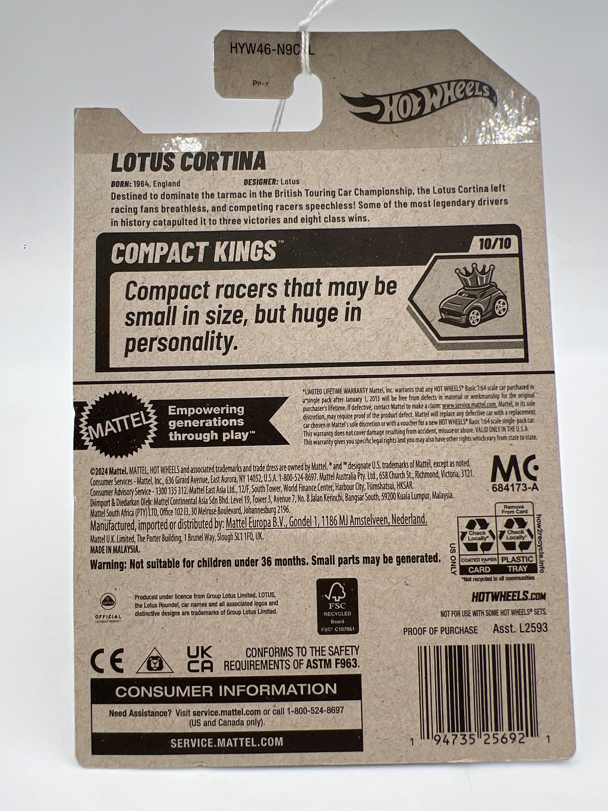 The brand new Lotus Cortina has arrived to the Hot Wheels 2025 Mainline in white to the Compact Kings Series for the L case The brand new Lotus Cortina has arrived to the Hot Wheels 2025 Mainline in white to the Compact Kings Series for the L case