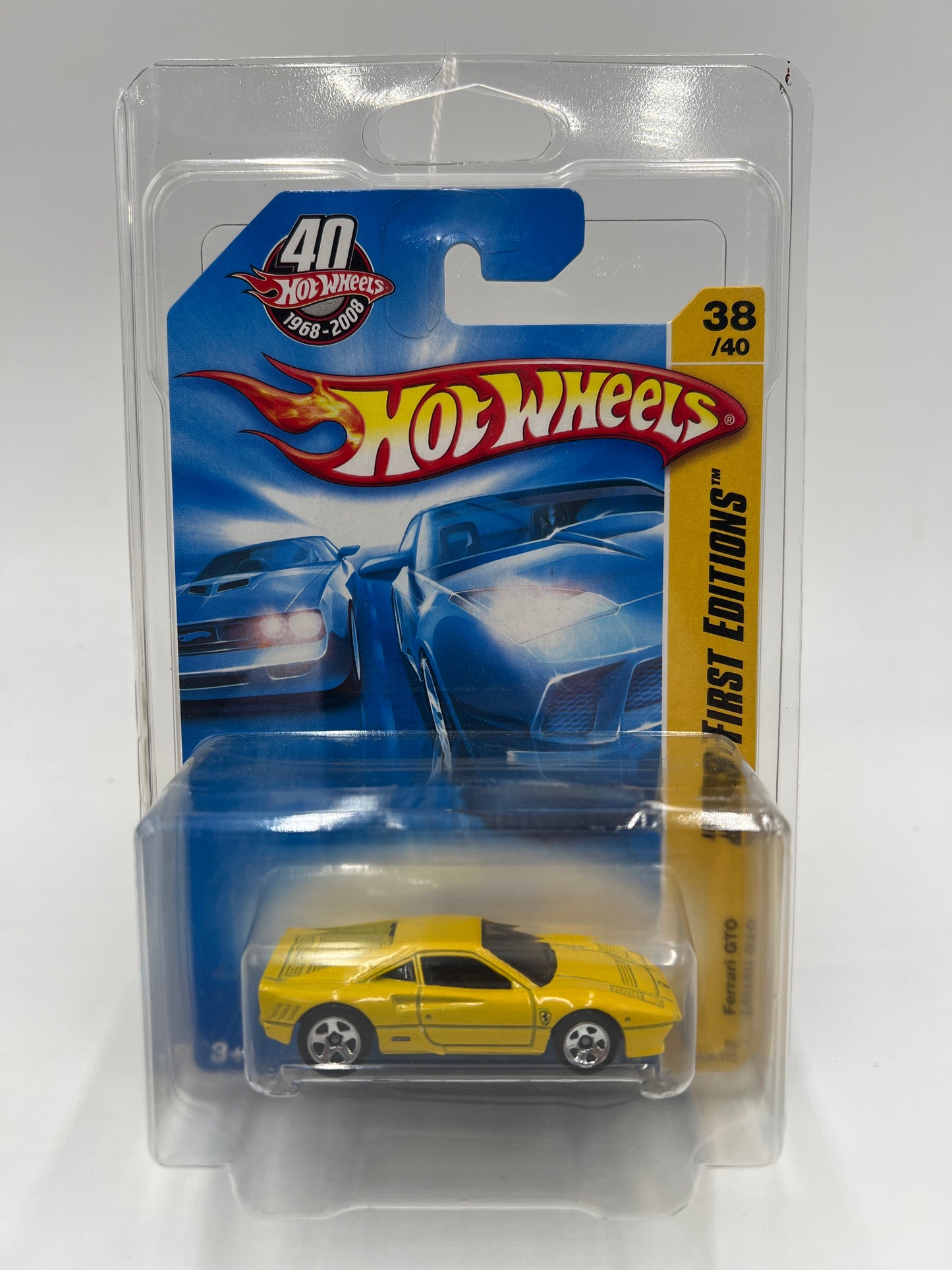 2008 Hot Wheels New Models #38 Ferrari GTO Yellow W/Protector SR