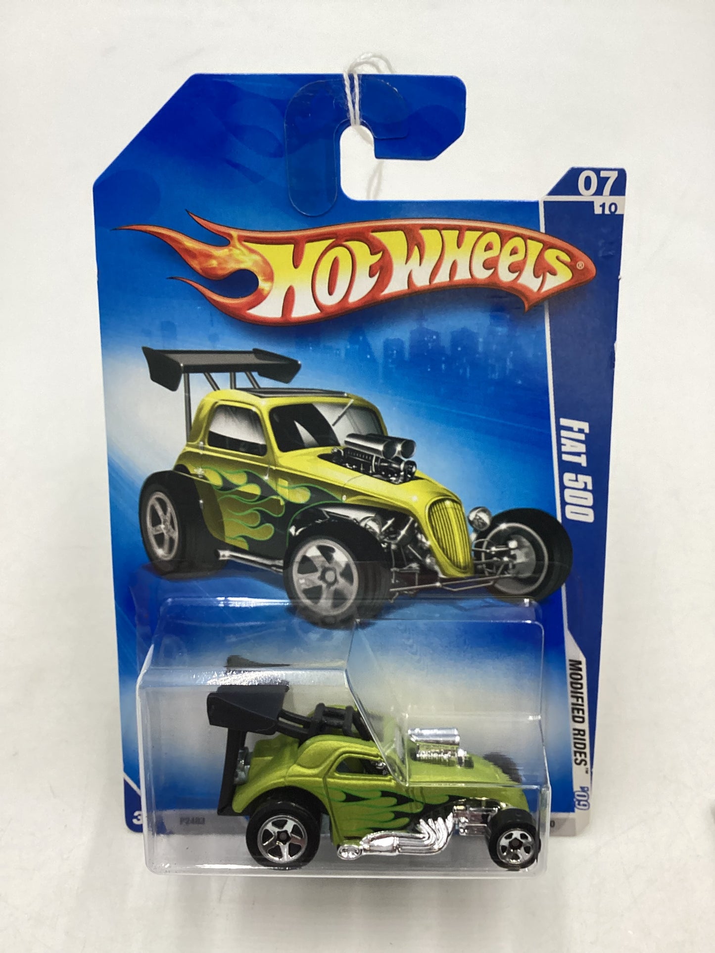 2009 Hot Wheels #163 Fiat 500 Green 64B