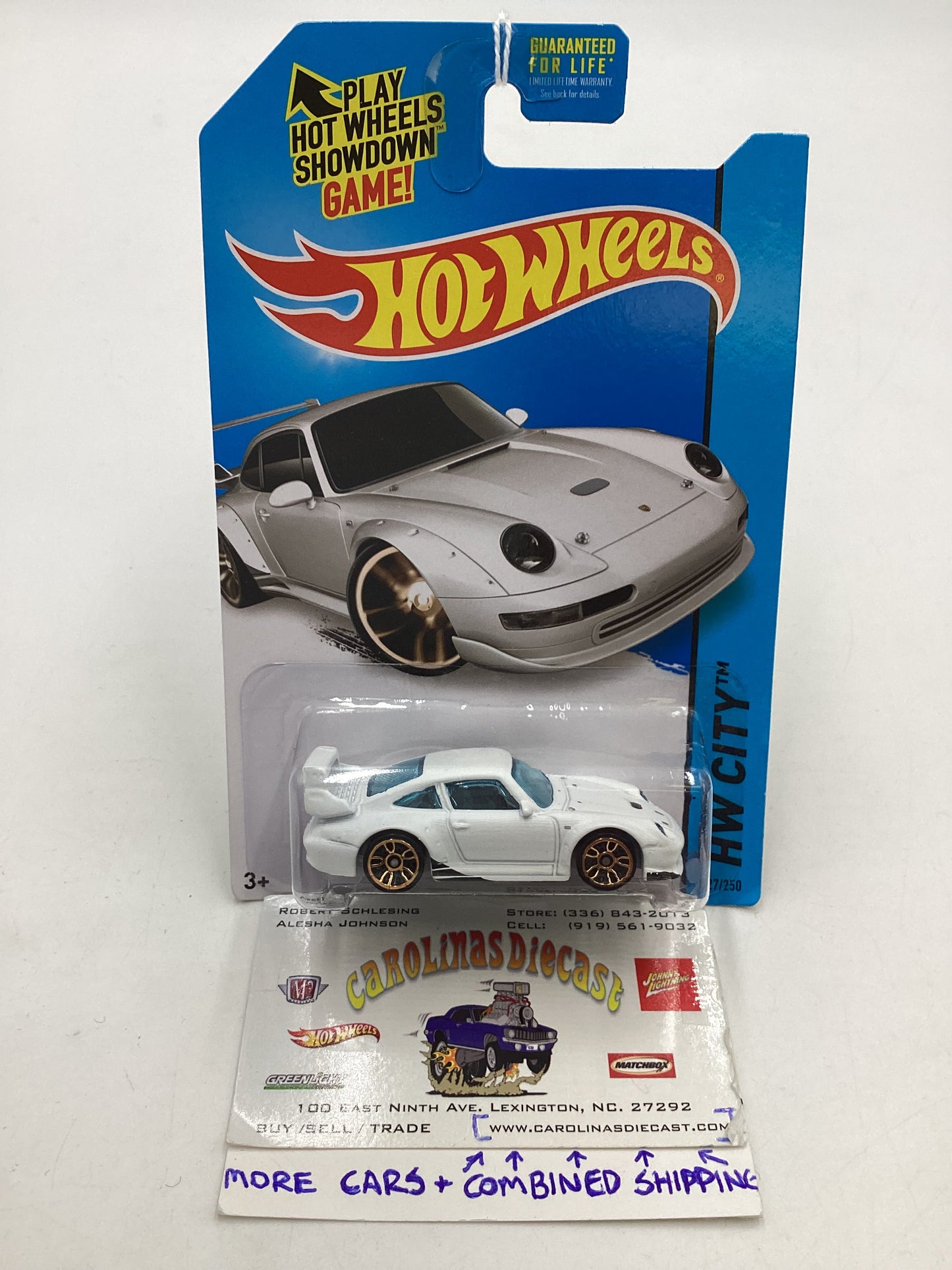 2014 Hot Wheels #27 Porsche 993 GT2 White 101A