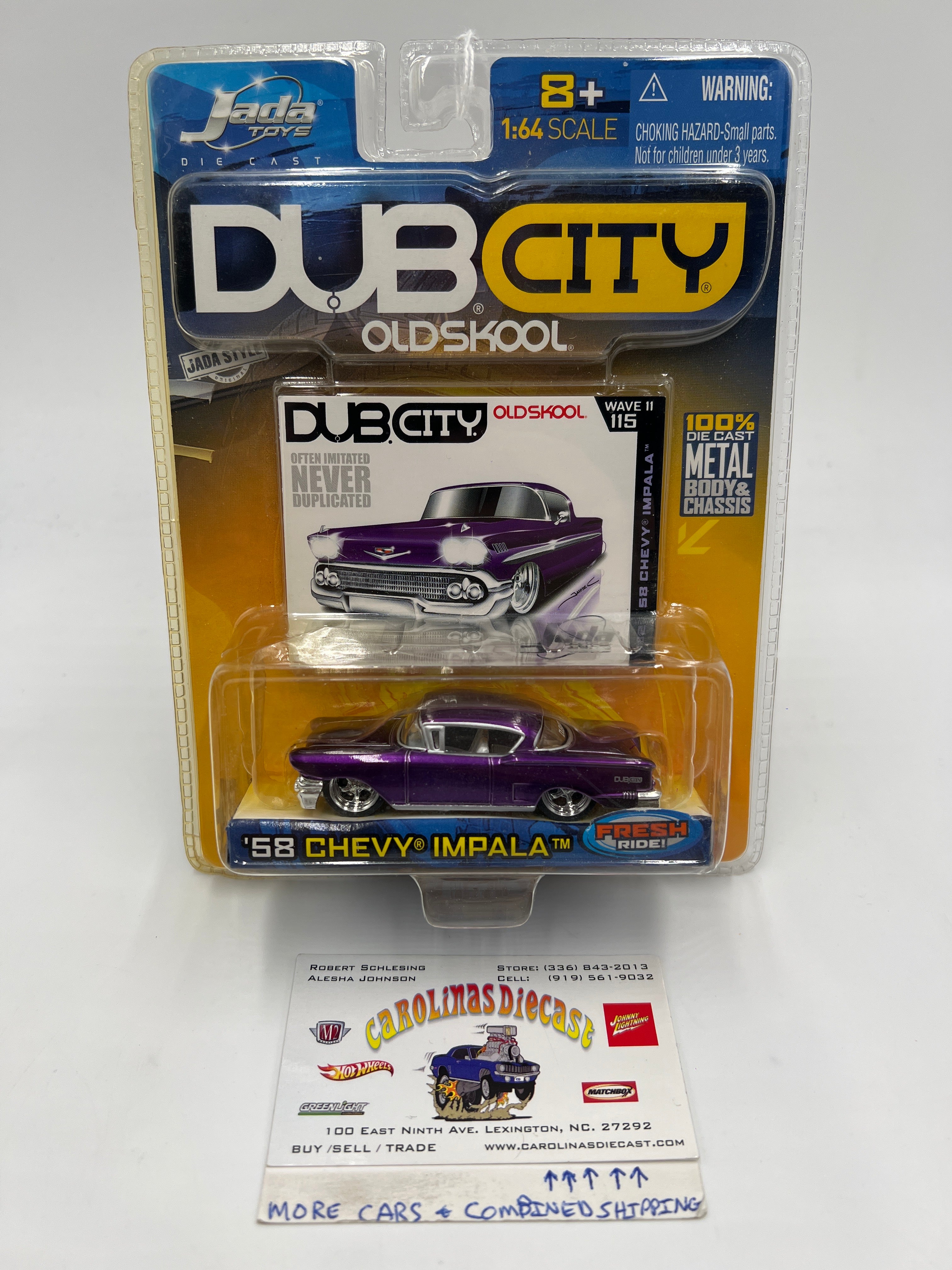Jada Dub City Old Skool #115 58 Chevy Impala Purple 184E