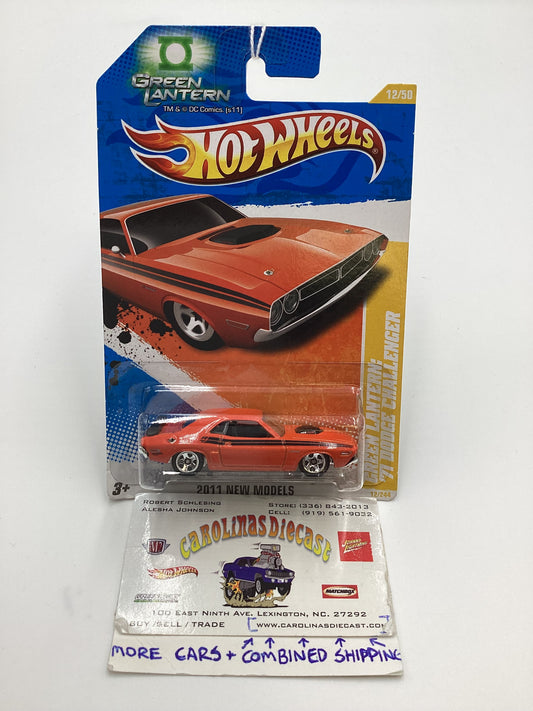 2011 Hot Wheels #12 Green Lantern 71 Dodge Challenger Orange