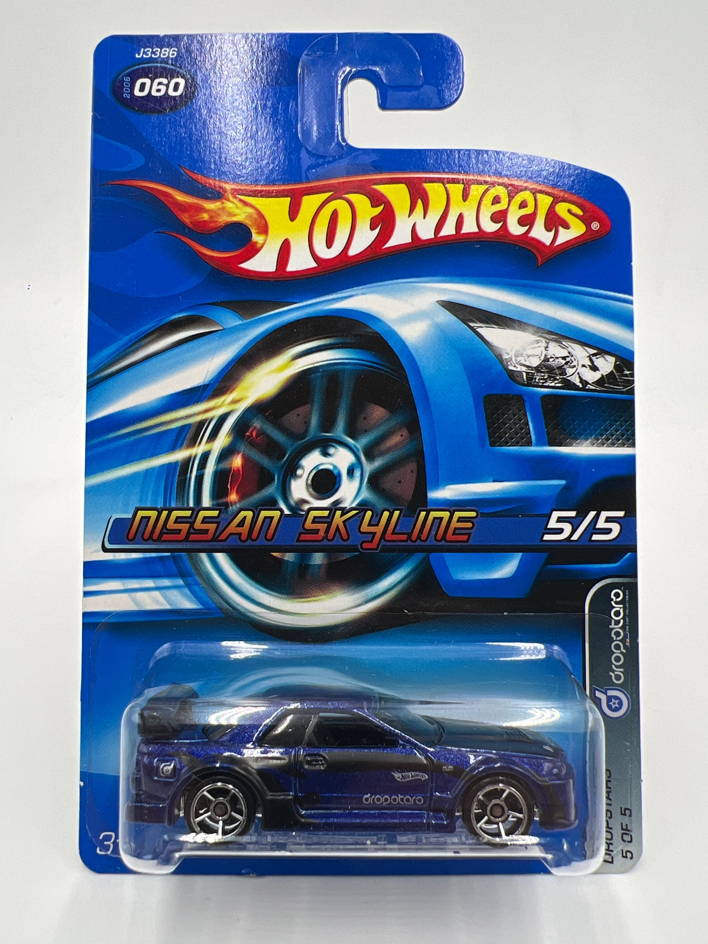 2006 Hot Wheels Dropstars #60 Nissan Skyline Dark Blue W/Protector