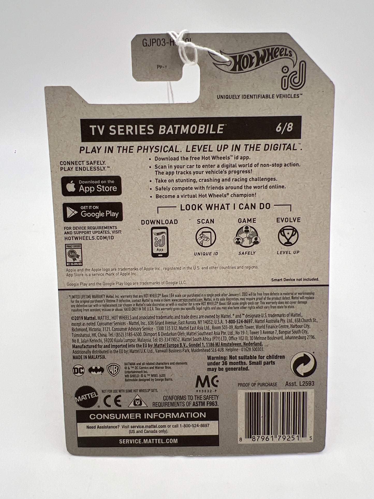 Hot Wheels iD Chase 6/8 TV Series Batmobile 160H