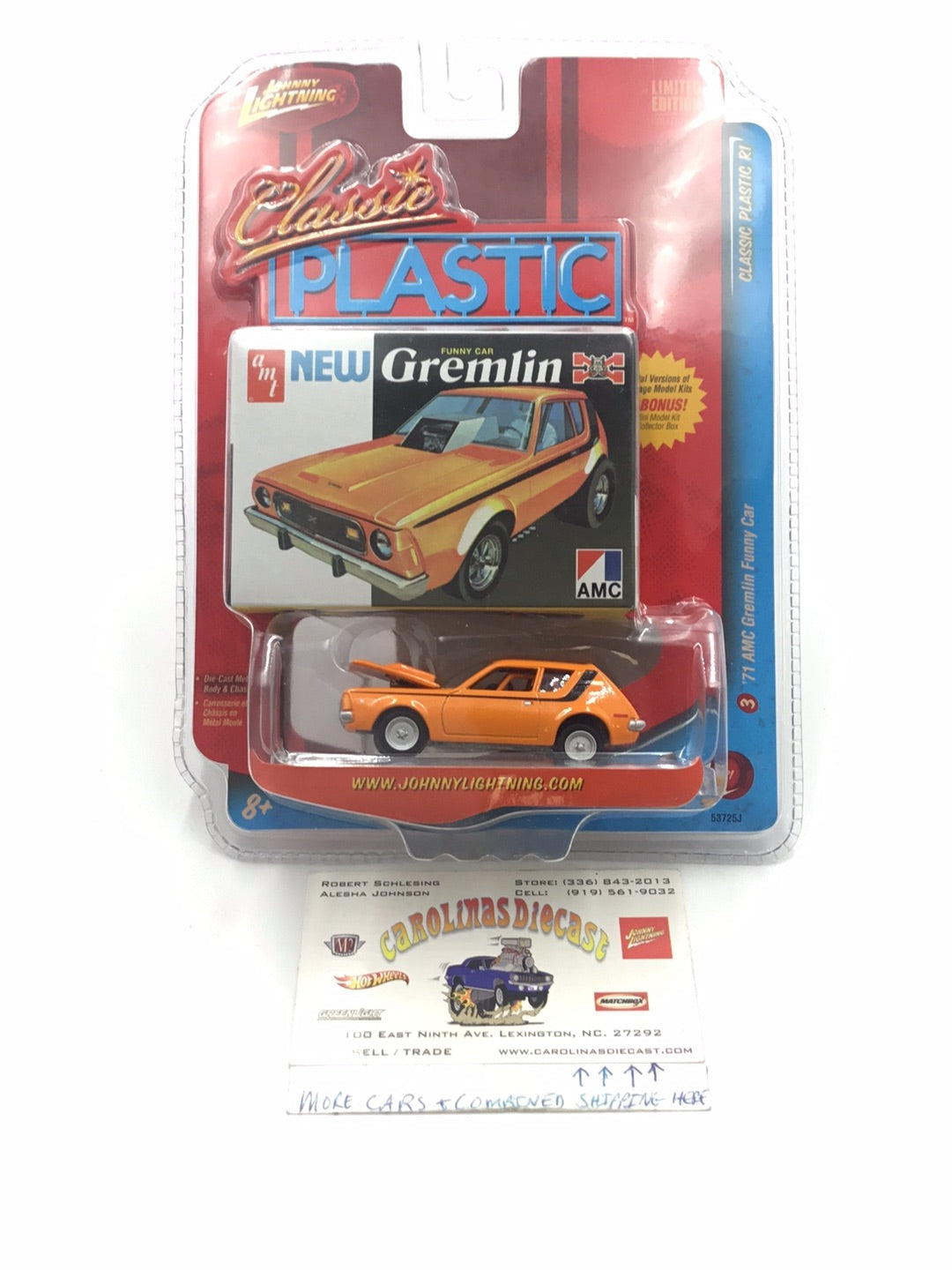 Johnny lightning Classic Plastic 71 AMC Gremlin Funny Car NN1