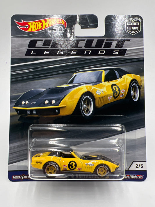 2018 Hot Wheels Car Culture Premium Circuit Legends #2 69 Copo Corvette Yellow/Black 255D