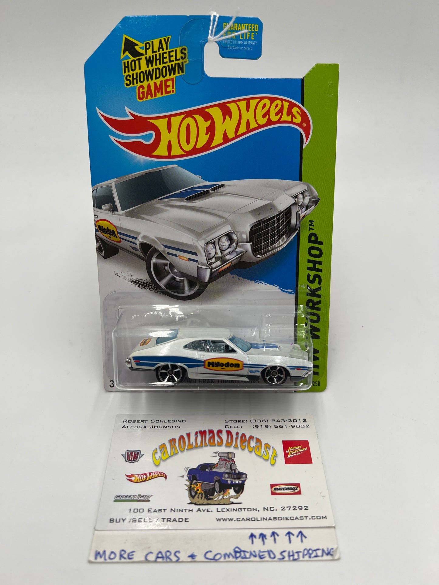 2014 Hot Wheels Workshop #248 72 Ford Gran Torino Sport Miloden White 33B