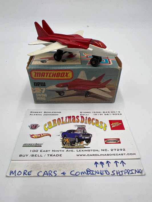Matchbox 75 #27 Swing Wing W/Box Red/White