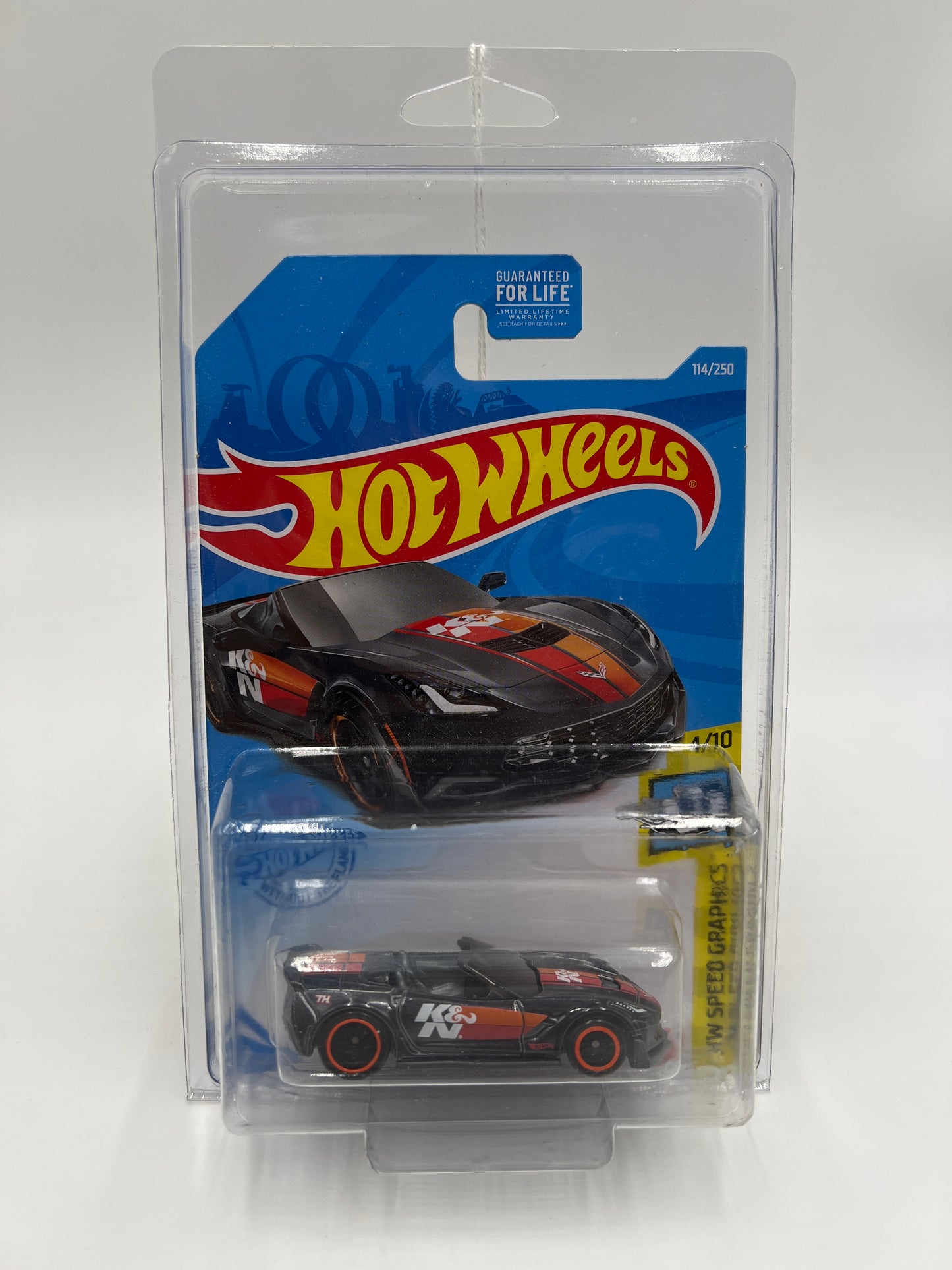 2021 Hot Wheels Super Treasure Hunt #114 Corvette C7 Z06 Convertible Black K&N W/Protector