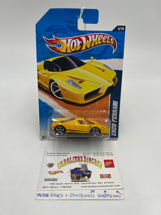2011 Hot Wheels Nightburnerz #116 Enzo Ferrari Yellow SR