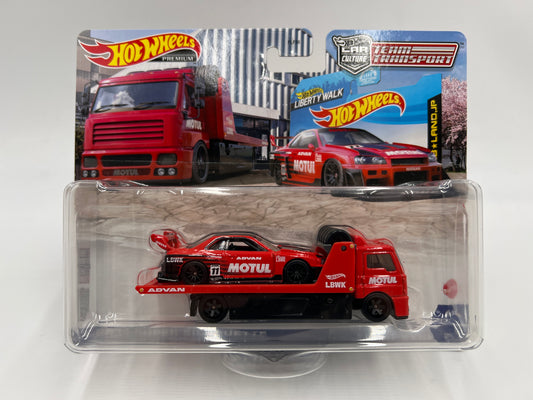 Hot Wheels Premium Team Transport #44 Motul LB-ER34 Super Silhouette Nissan Skyline & Fleet Street W/Protector