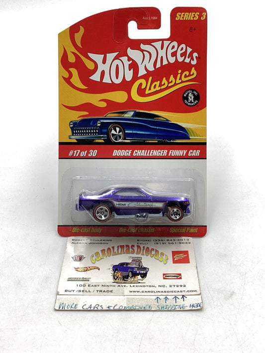 Hot Wheels Classics Series 3 #17 Dodge Challenger Funny Car 157B