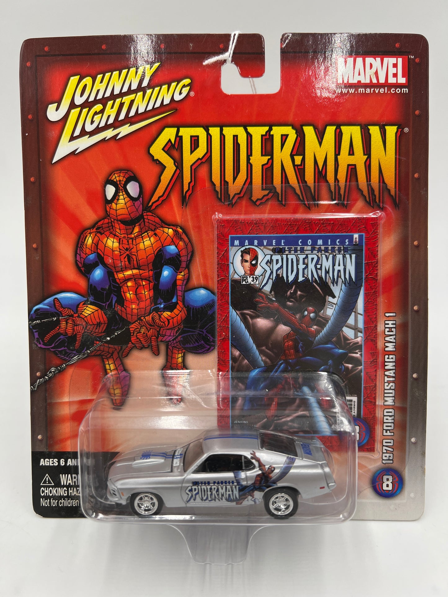 Johnny Lightning Marvel Spider-Man #8 1970 Ford Mustang Mach 1 Silver
