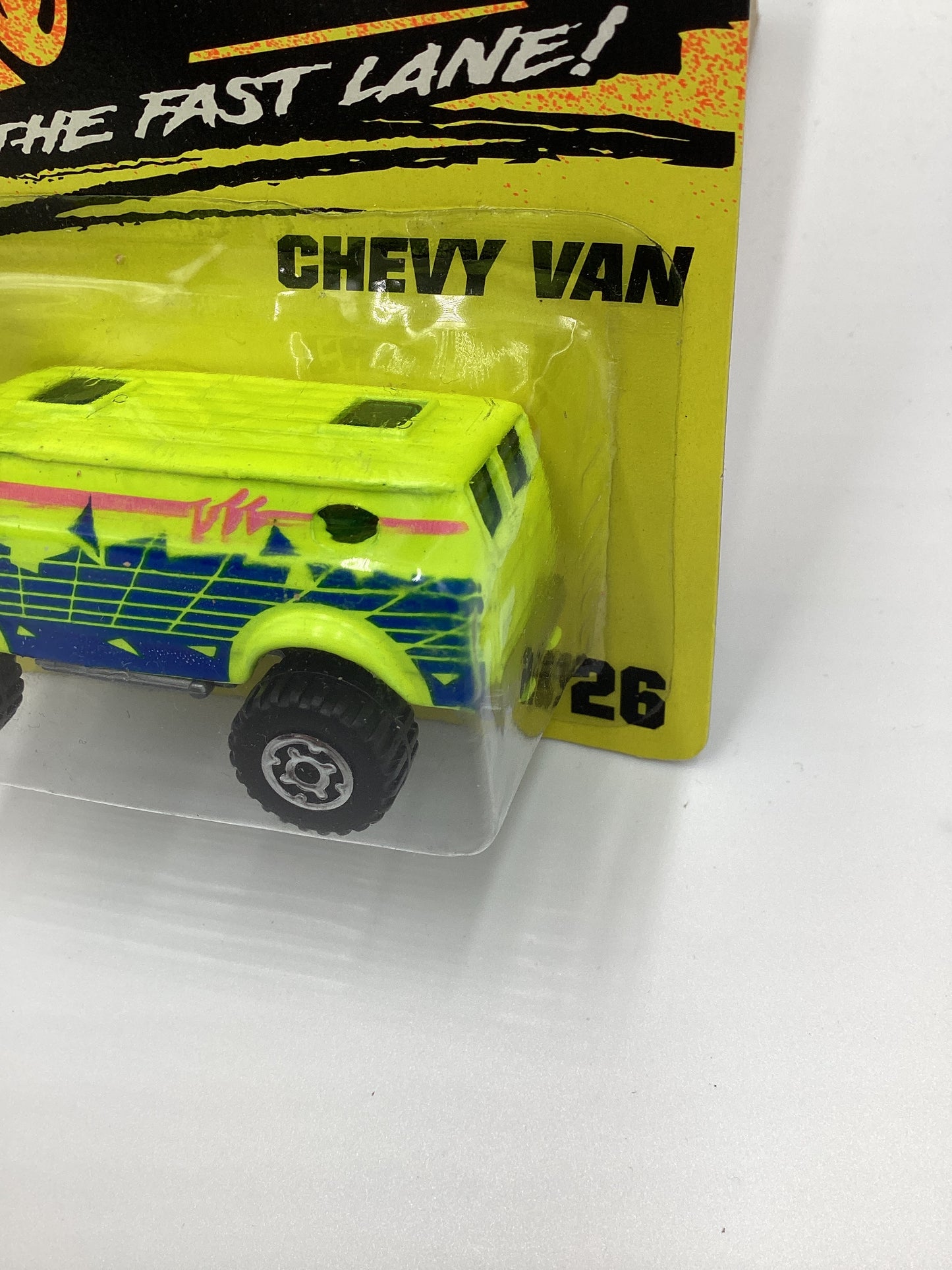 Matchbox Get In The Fast Lane #26 Chevy Van Neon Yellow 209E