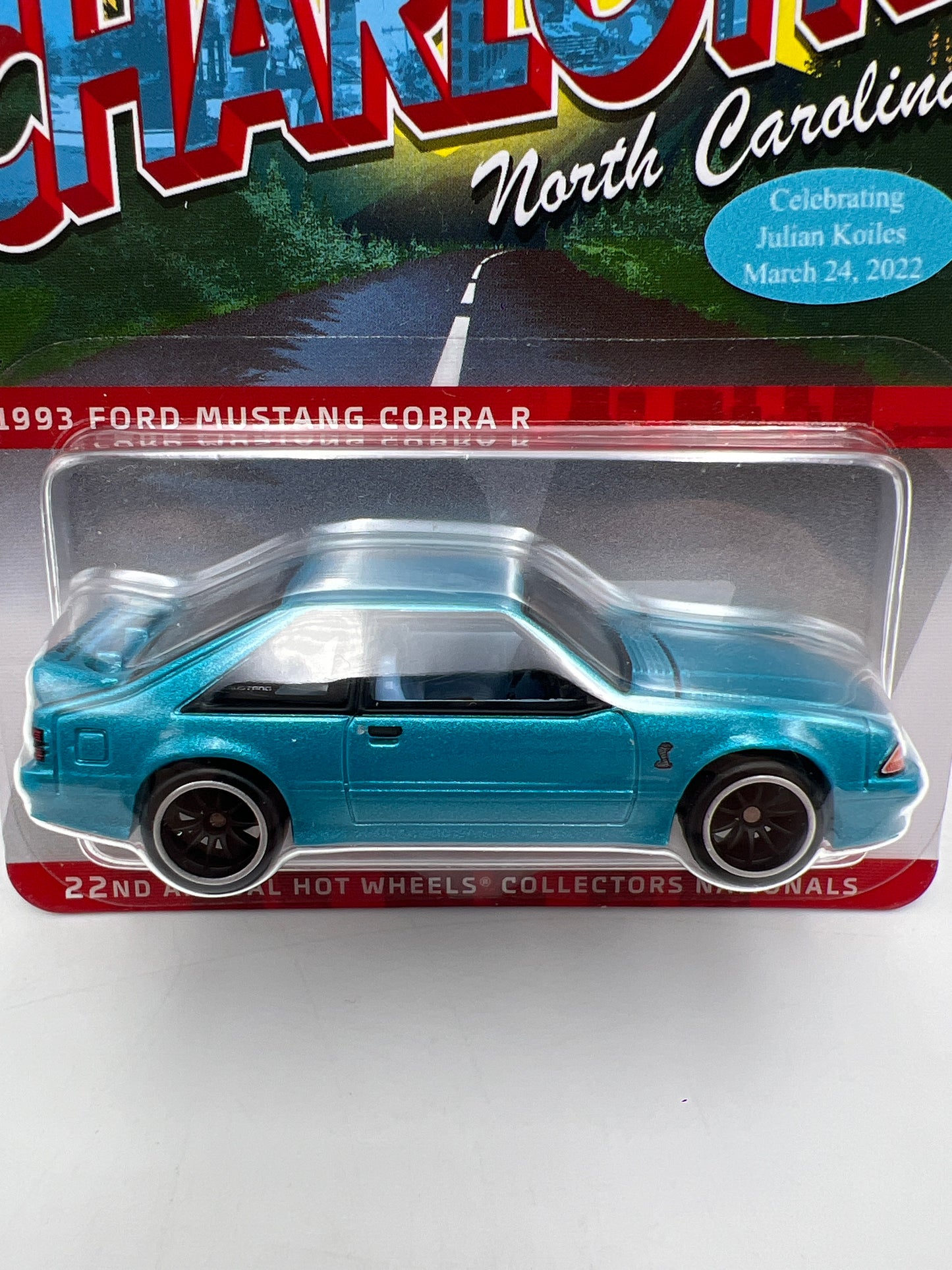 2022 Hot Wheels 22th Collectors Nationals Dinner Sticker 1993 Ford Mustang Cobra R W/Protector