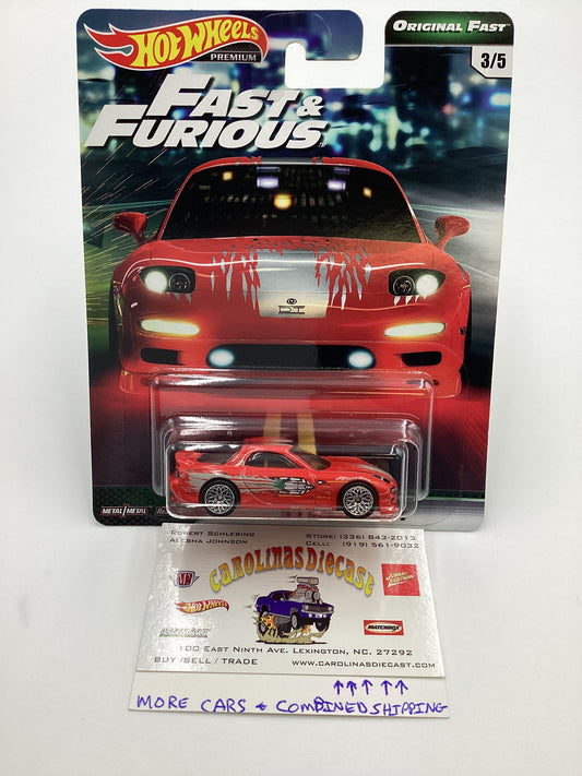 Hot Wheels Premium Fast & Furious Original Fast #3 95 Mazda RX-7 Red W/Protector