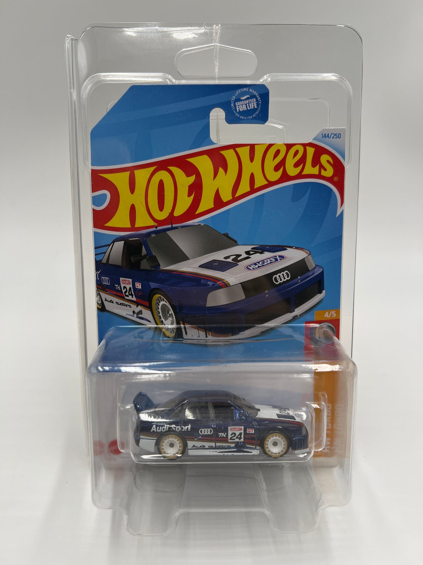 2024 Hot Wheels Super Treasure Hunt #144 Audi 90 Quattro Blue W/Protector
