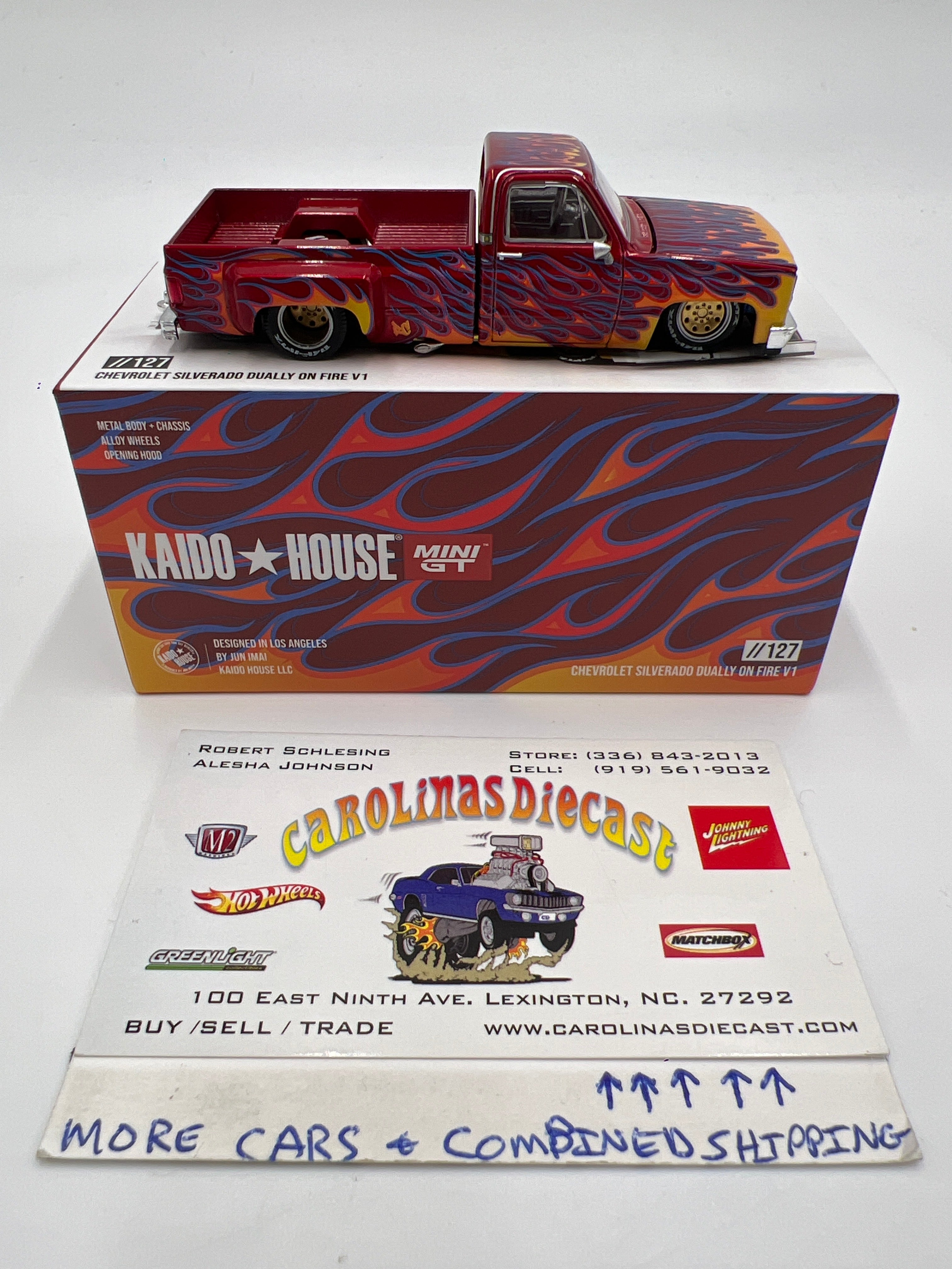 Mini GT x Kaido House #127 Chevrolet Silverado Dually On Fire V1