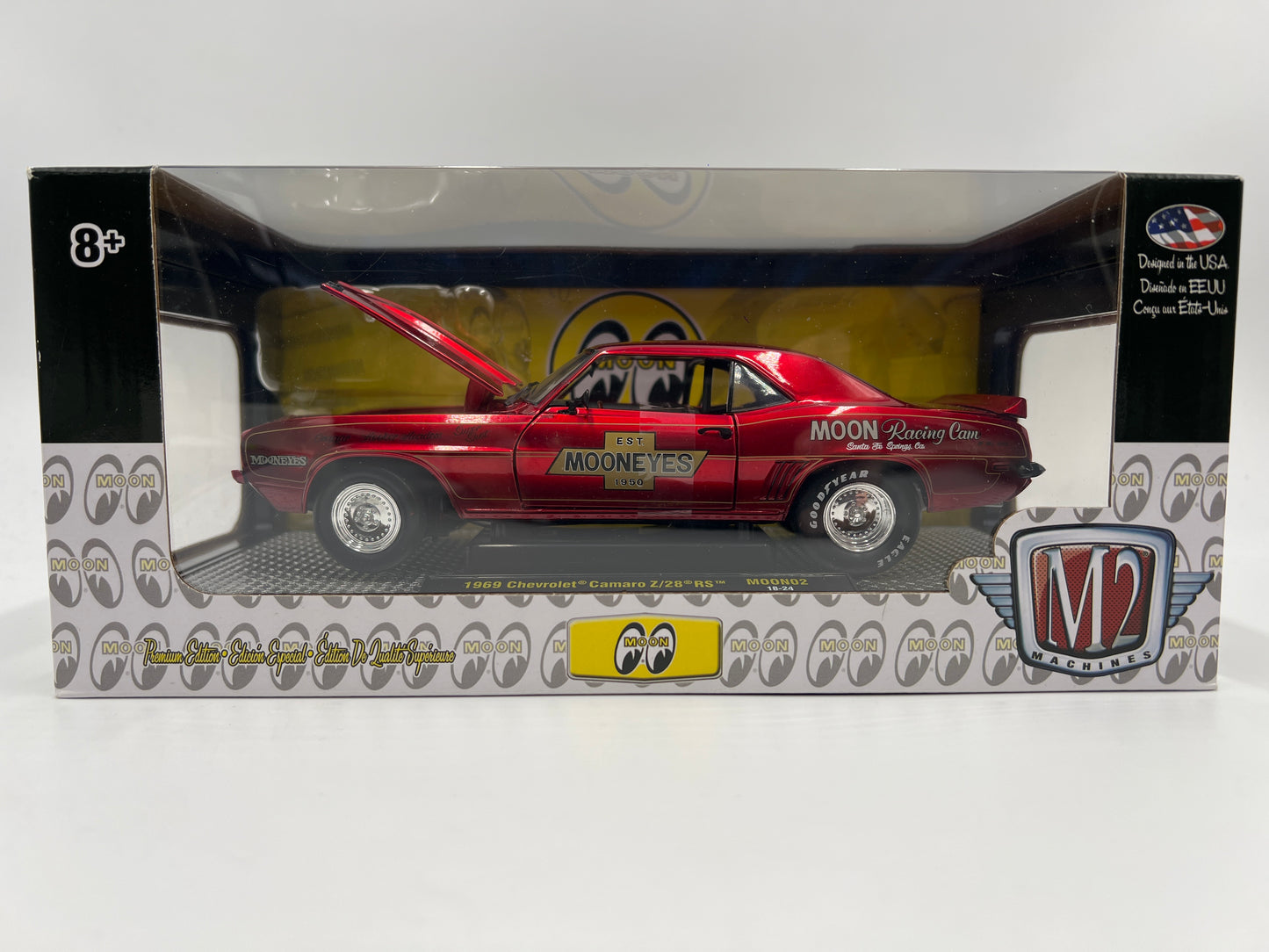 M2 Machines 1/24 Mooneyes 1969 Chevrolet Camaro Z/28 RS Red MOON02