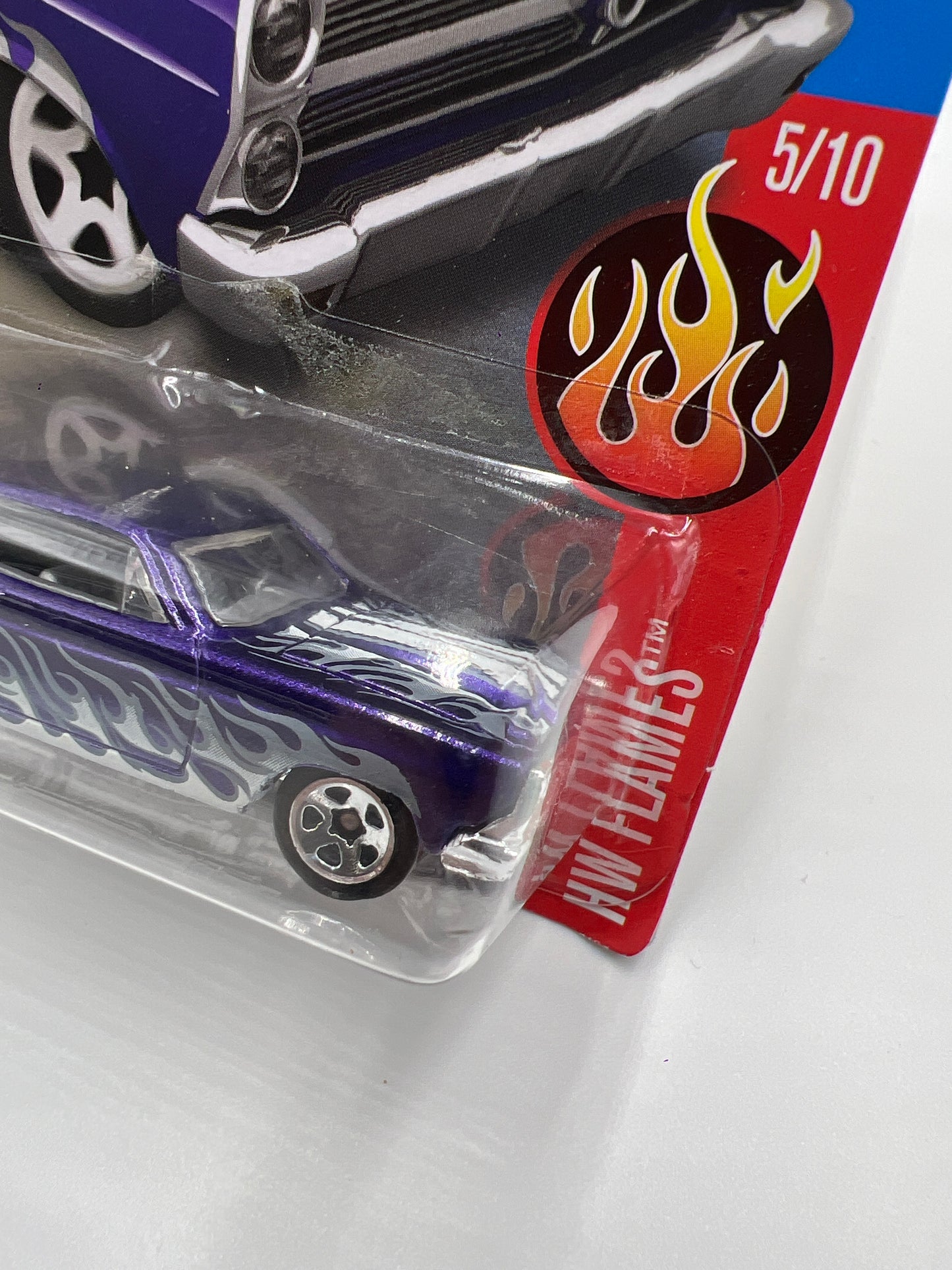 2016 Hot Wheels Flames #95 66 Ford 427 Fairlane Purple Target Spring Card