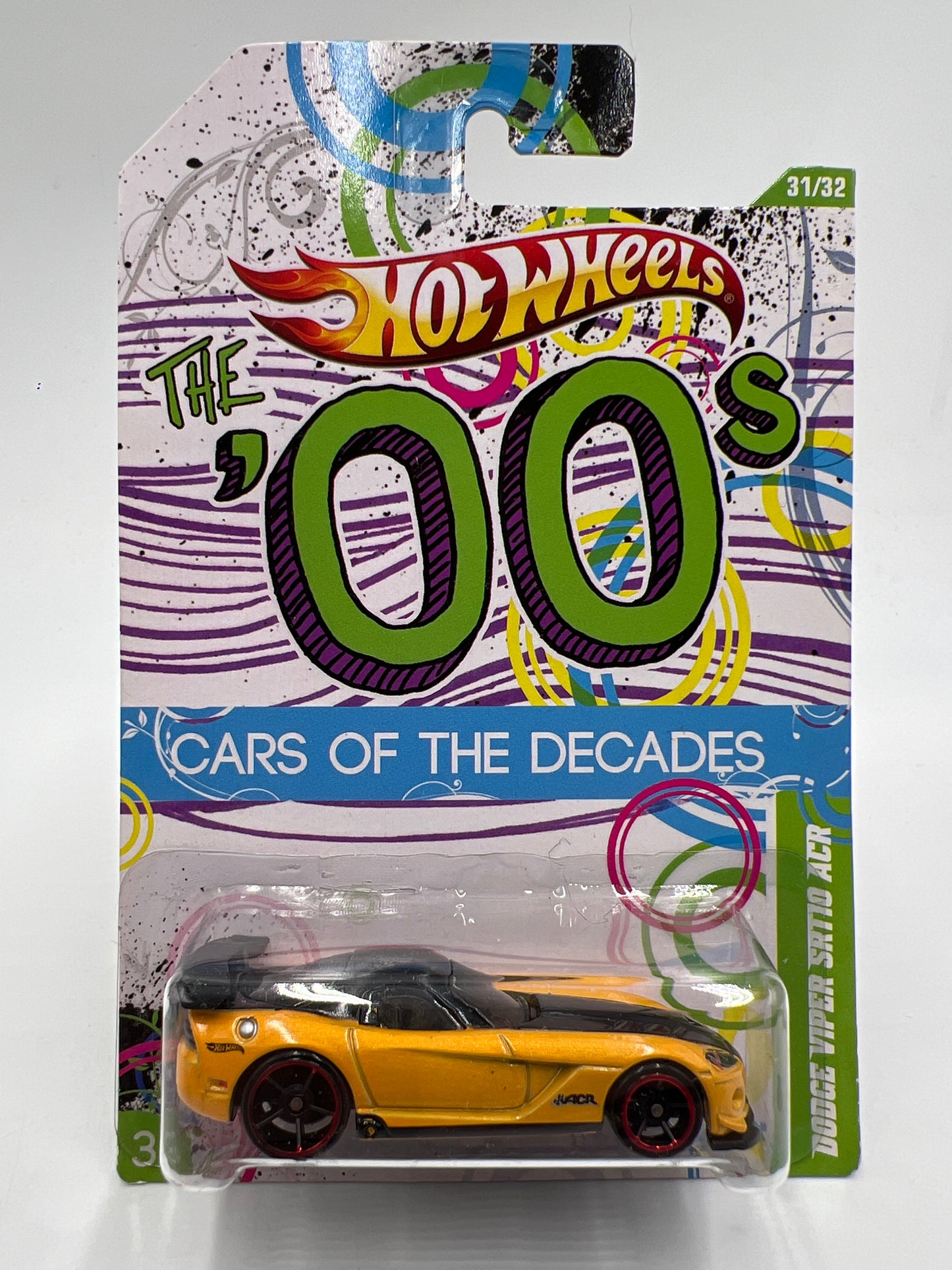 Hot Wheels Cars of the Decades The 00s #31 Dodge Viper SRT10 ACR Yellow W/Protector