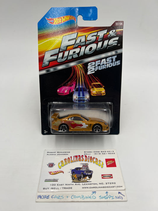 Hot Wheels Fast and Furious #2 94 Toyota Supra Gold W/Protector