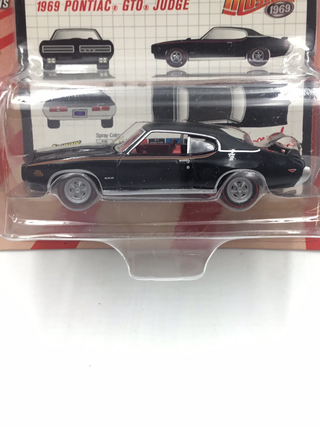 Johnny lightning muscle cars 1969 Pontiac GTO Black redline tires MM5 ...