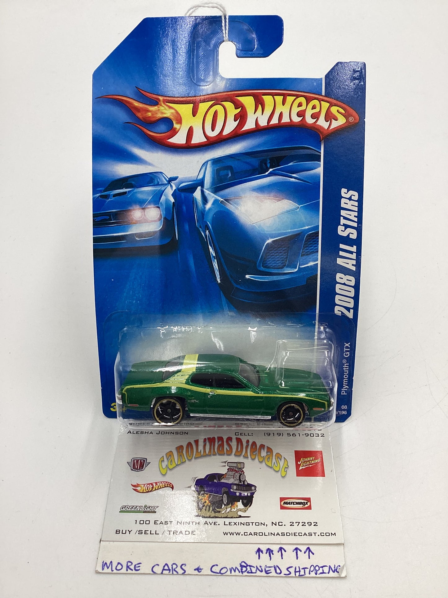 2008 Hot Wheels All Stars #60 Plymouth GTX Green