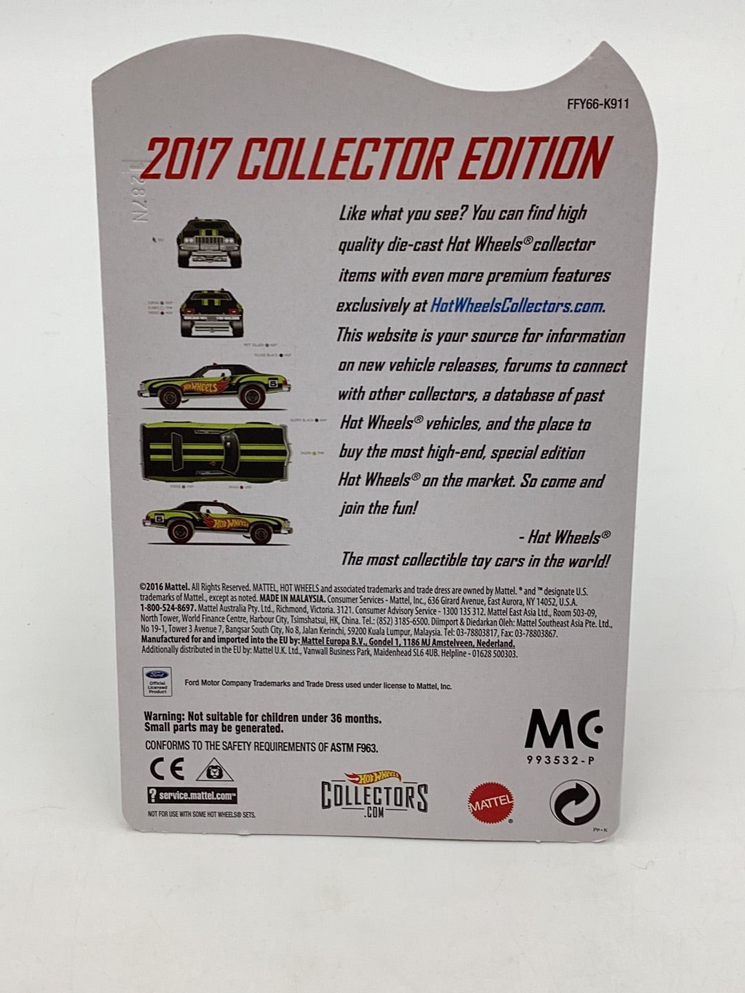 Hot Wheels Mail in 2017 Collectors Edition RLC 1976 Ford Gran Torino with protector