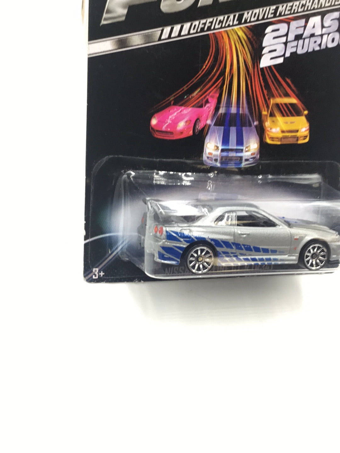 Hot wheels fast and furious Nissan skyline GT-R BNR34 2 fast 2 Furious with Protector 3/8