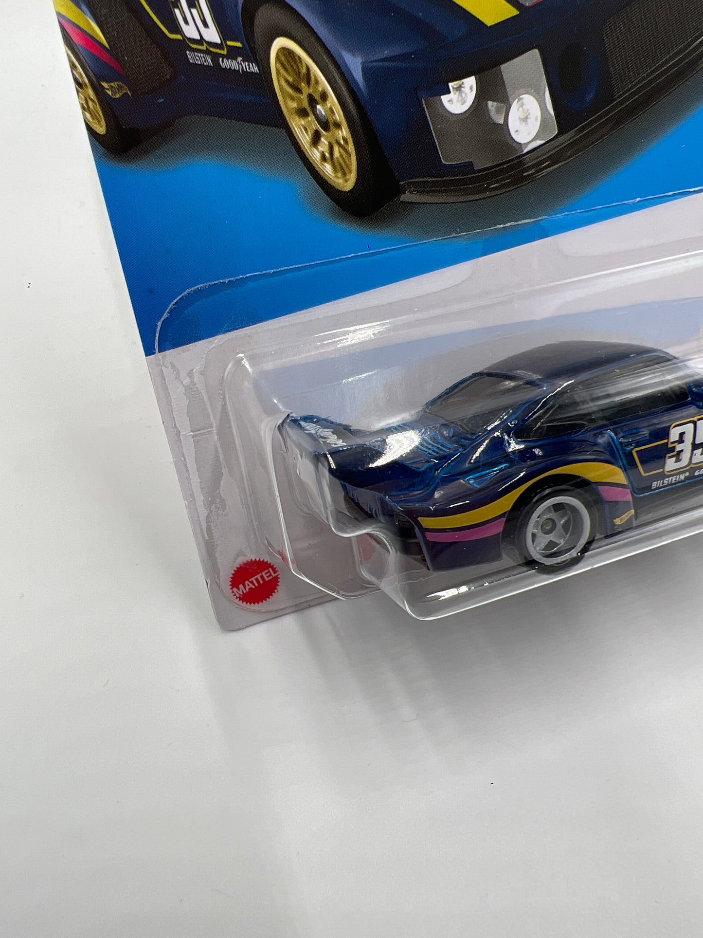 Hot Wheels Porsche 935 Dark Blue Wheel Swap Custom On Card W/Protector SR