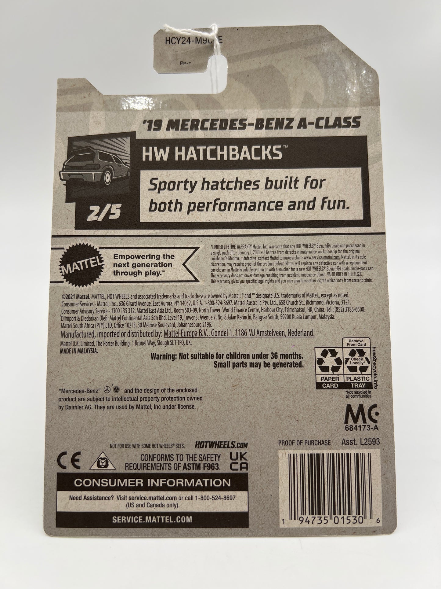 2022 Hot Wheels Walmart Exclusive Zamac 1 #18 19 Mercedes-Benz A-Class