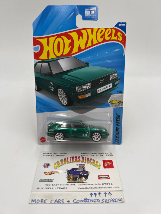 2025 Hot Wheels A Case Super Treasure Hunt #16 87 Audi Quattro Green W/Protector #1