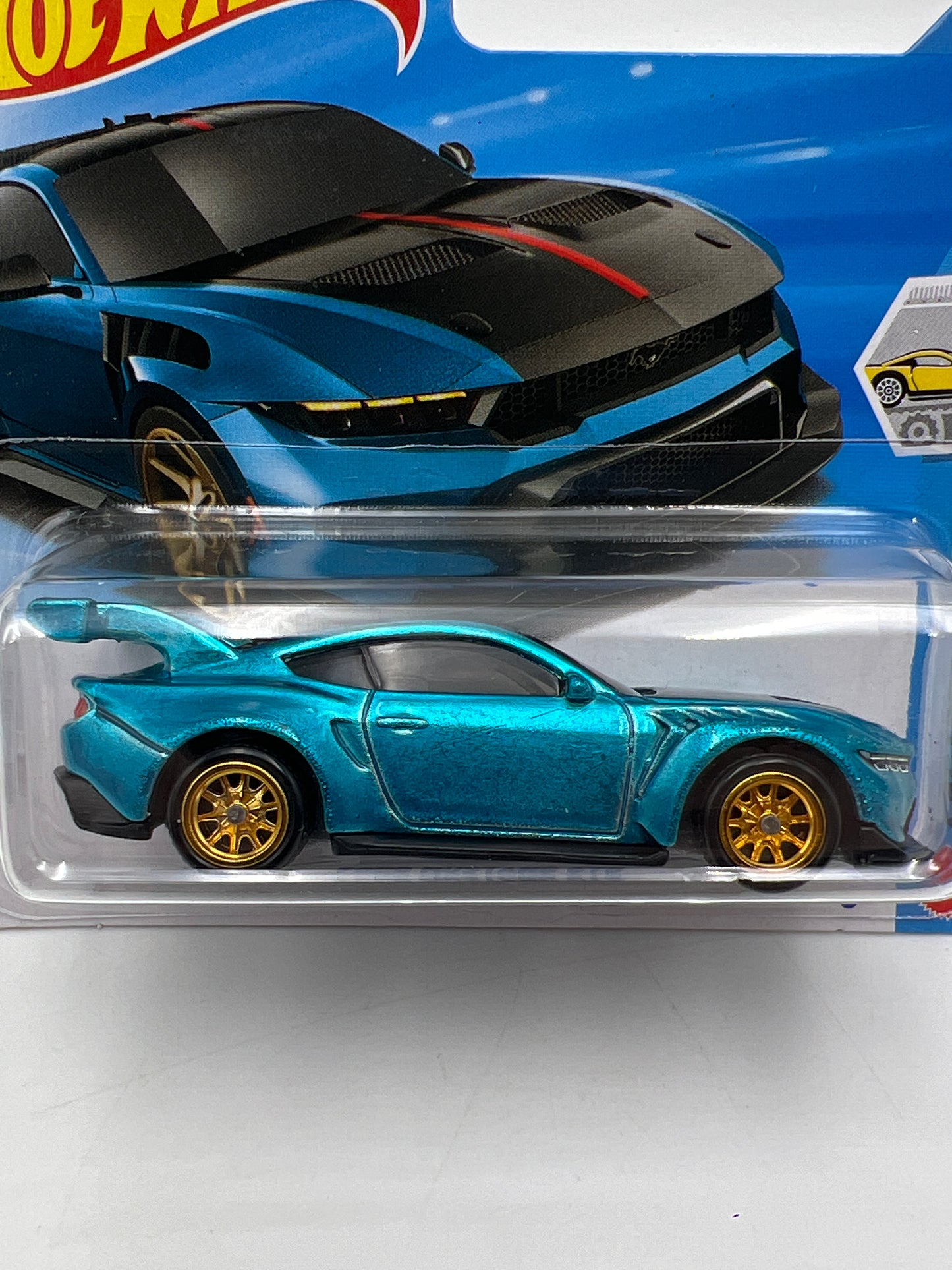 2026 Hot Wheels Short Card Super Treasure Hunt #43 Ford Mustang GTD Blue W/Protector