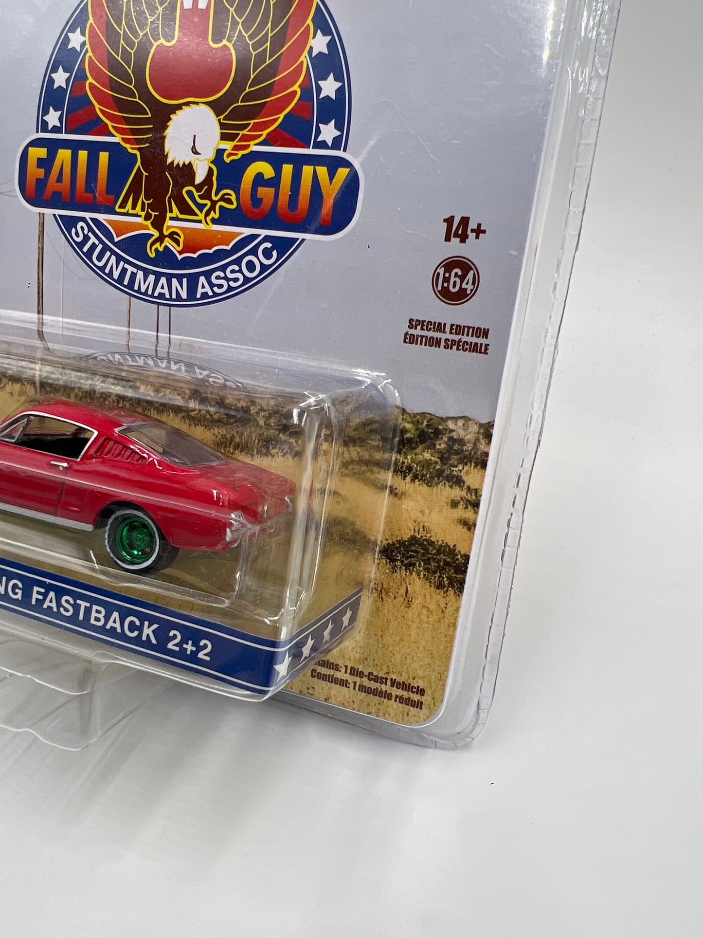 Greenlight Hollywood Fall Guy Stuntman CHASE 1966 Ford Mustang Fastback 2+2 Red