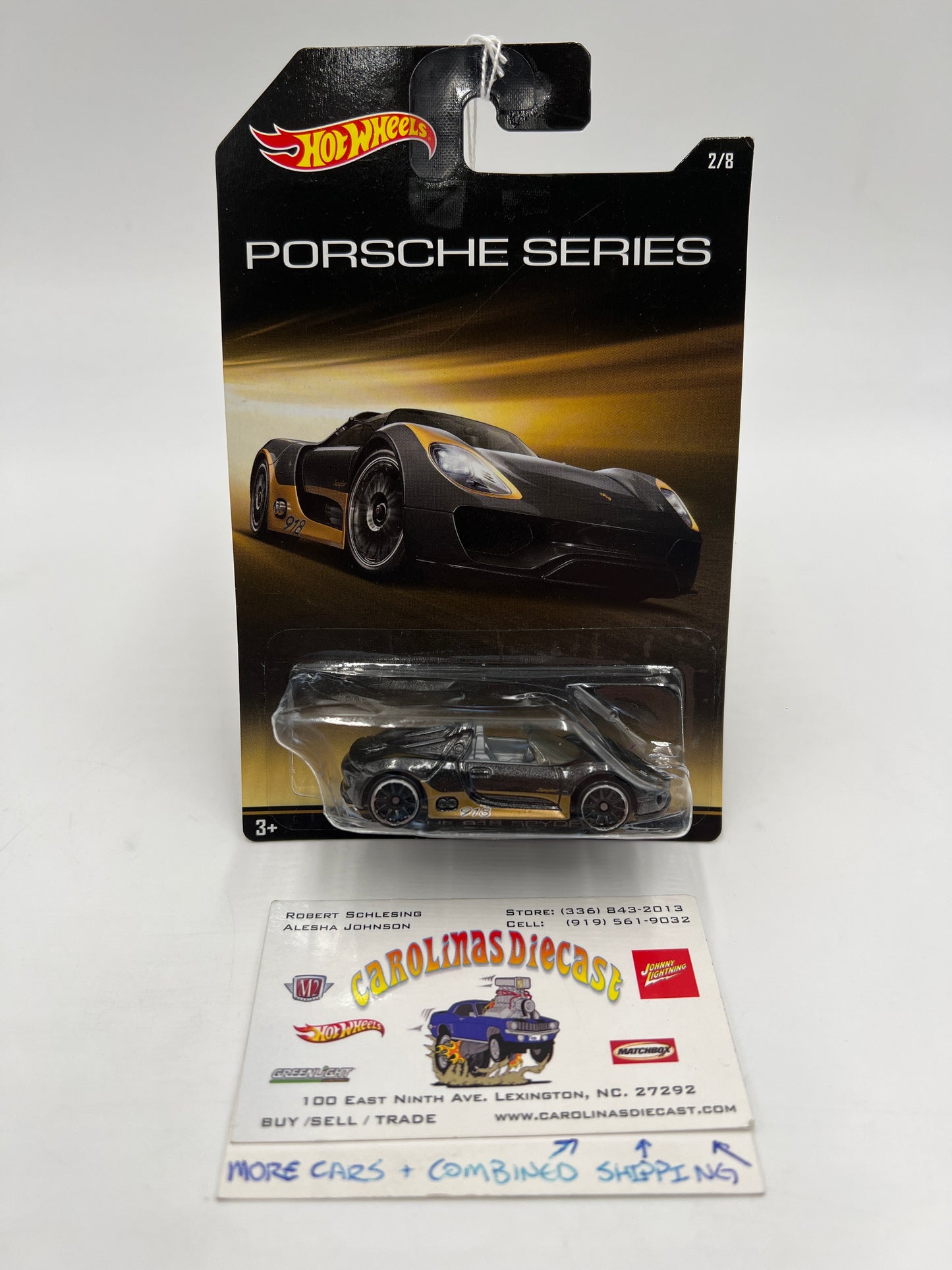 Hot Wheels Walmart Exclusive Porsche Series #2 Porsche 918 Spyder Black Bad Blister 158D